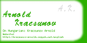 arnold kracsunov business card